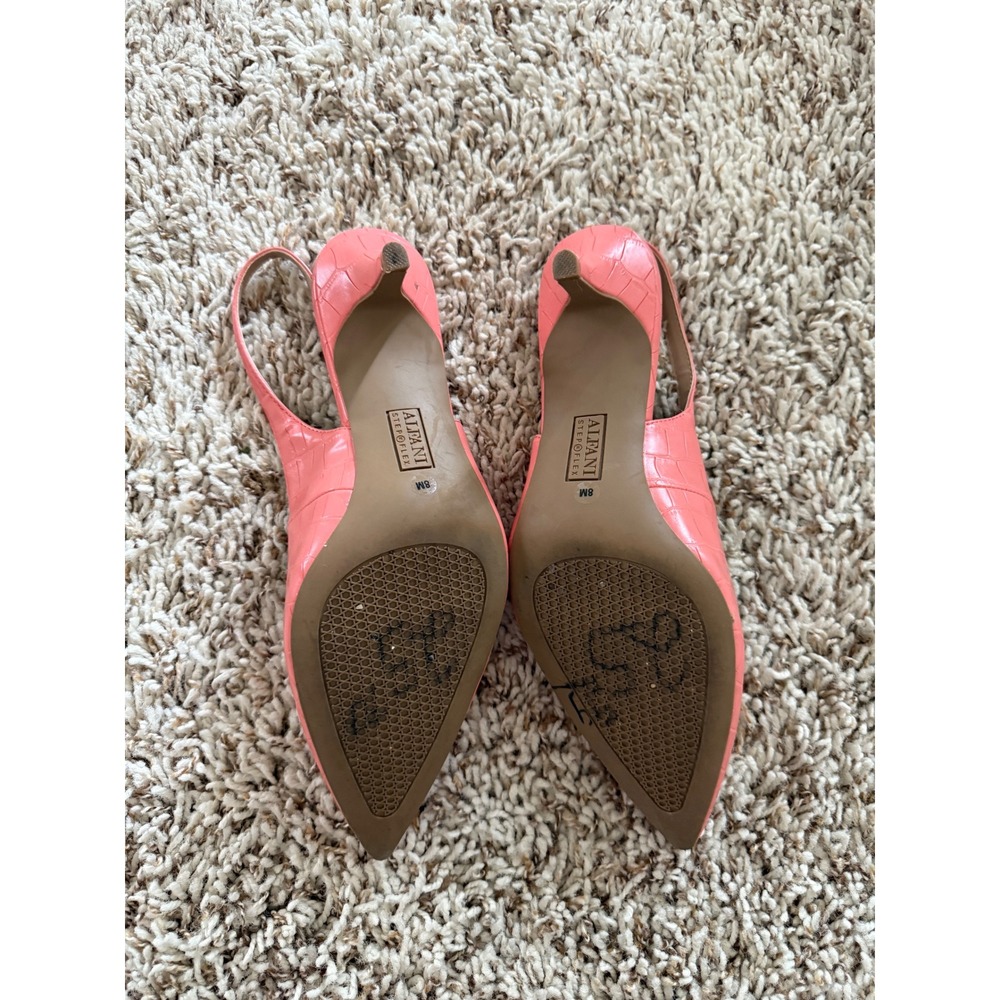 Alfani Step 'n Flex Women's 8M Coral Faux Croc Slingback Heels - Picture 2 of 6